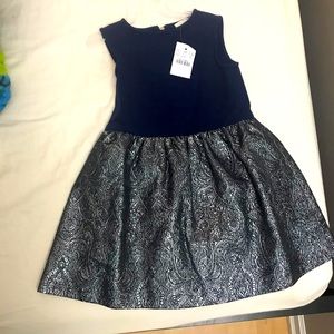 JCREW Girls size 3 blue and silver dress NWT